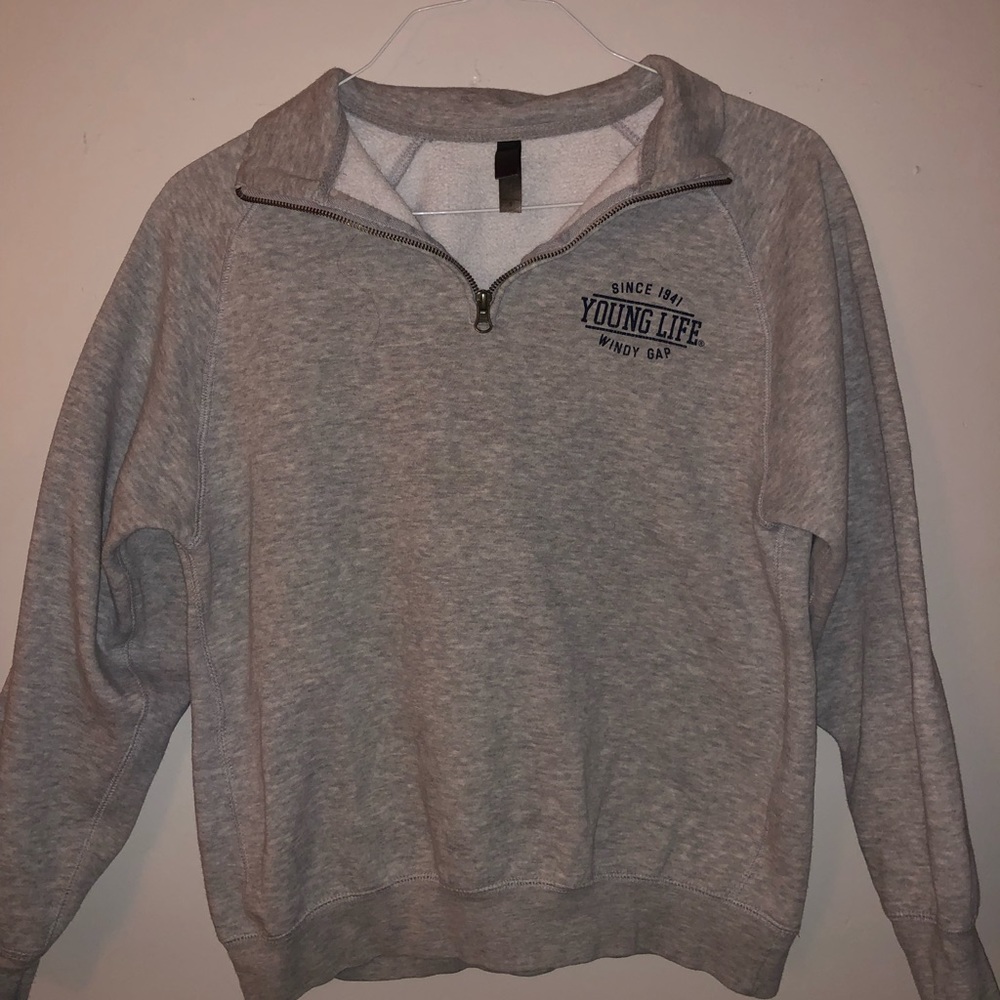 Youglife Gray 3/4 Zip Pullover